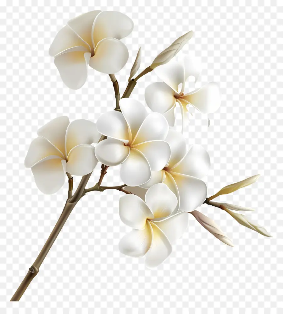 Белая плюмерия，Plumeria Flowers PNG