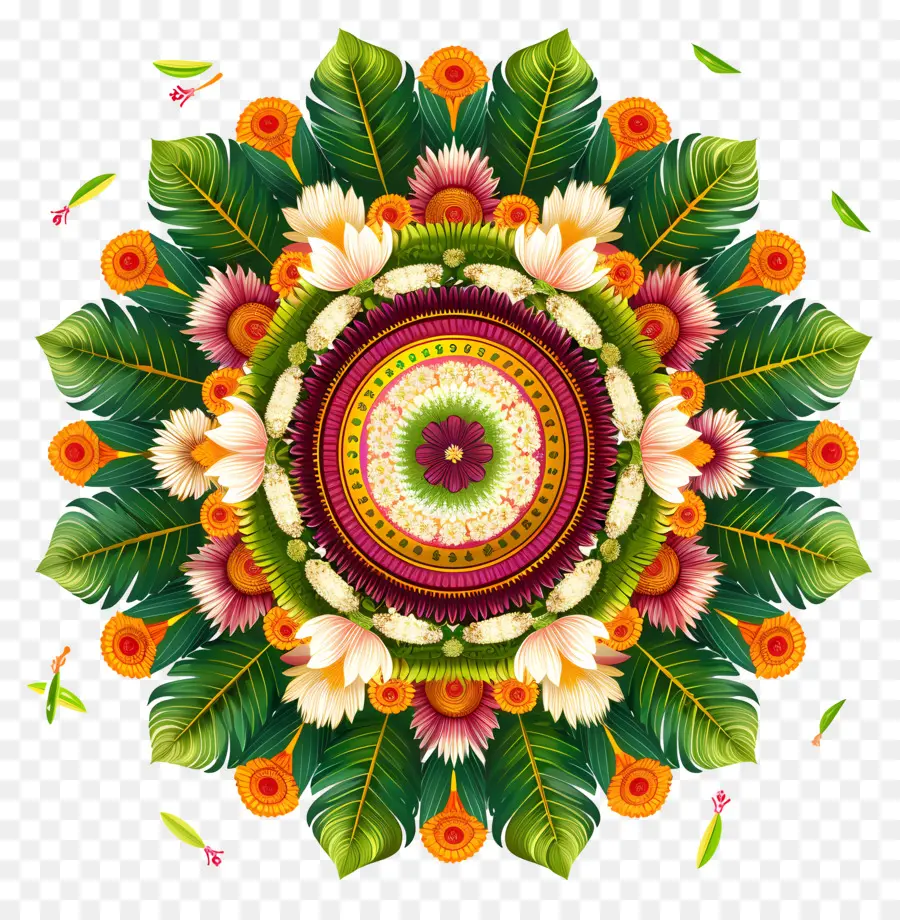 Онам Атапура，цветочная мандала PNG