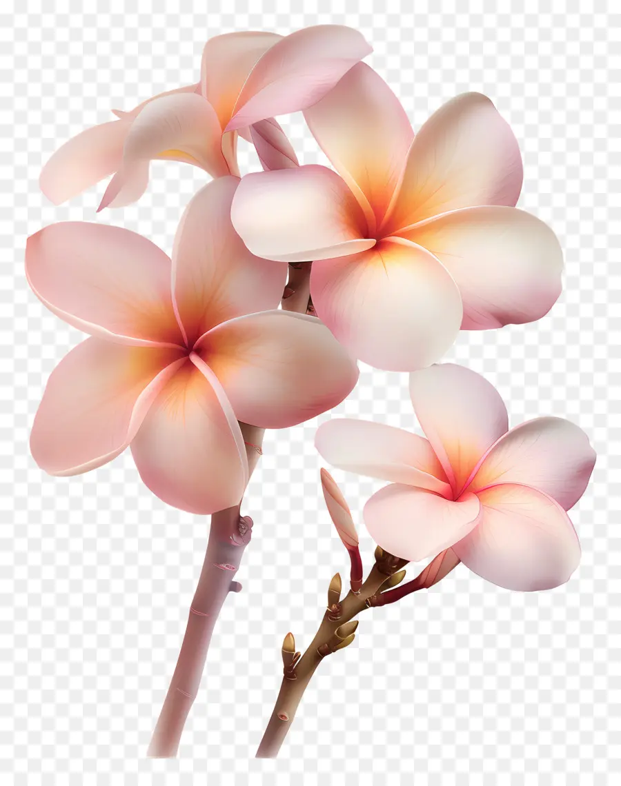 Розовый цветок Plumeria，Plumeria Flowers PNG