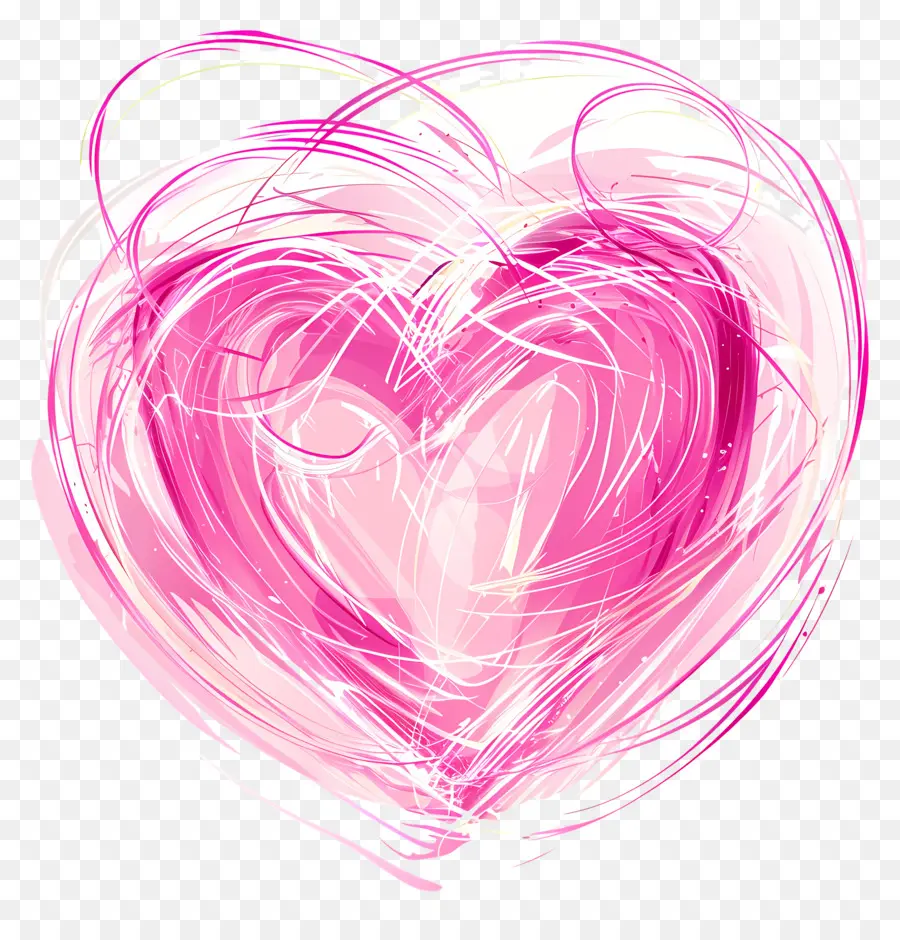 розовое сердце，дизайн краска PNG