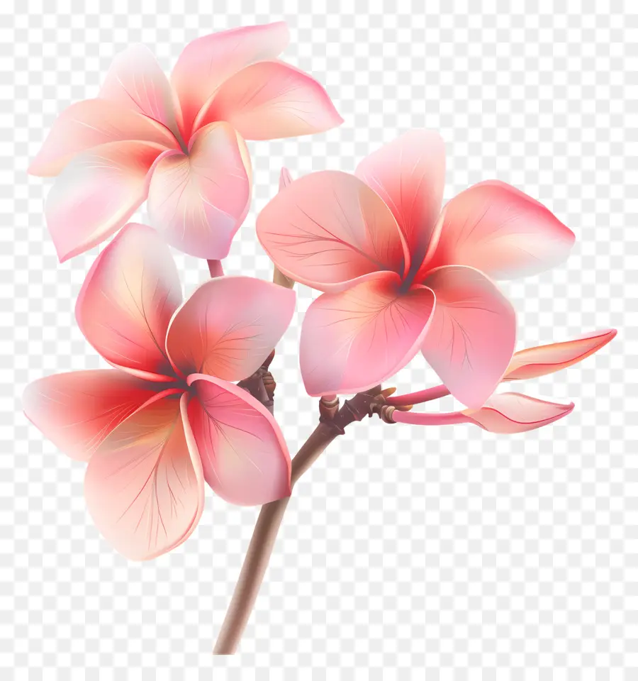 Розовый цветок Plumeria，Розовое сливовое дерево PNG