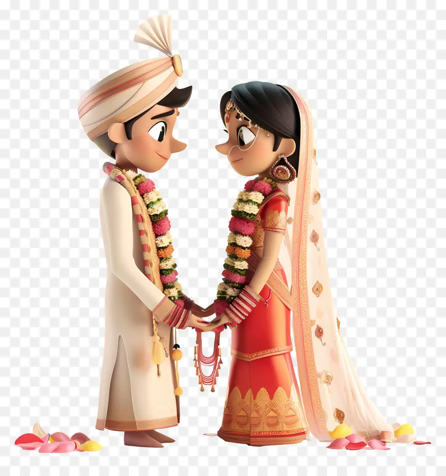 индийская свадьба，жених и невеста PNG