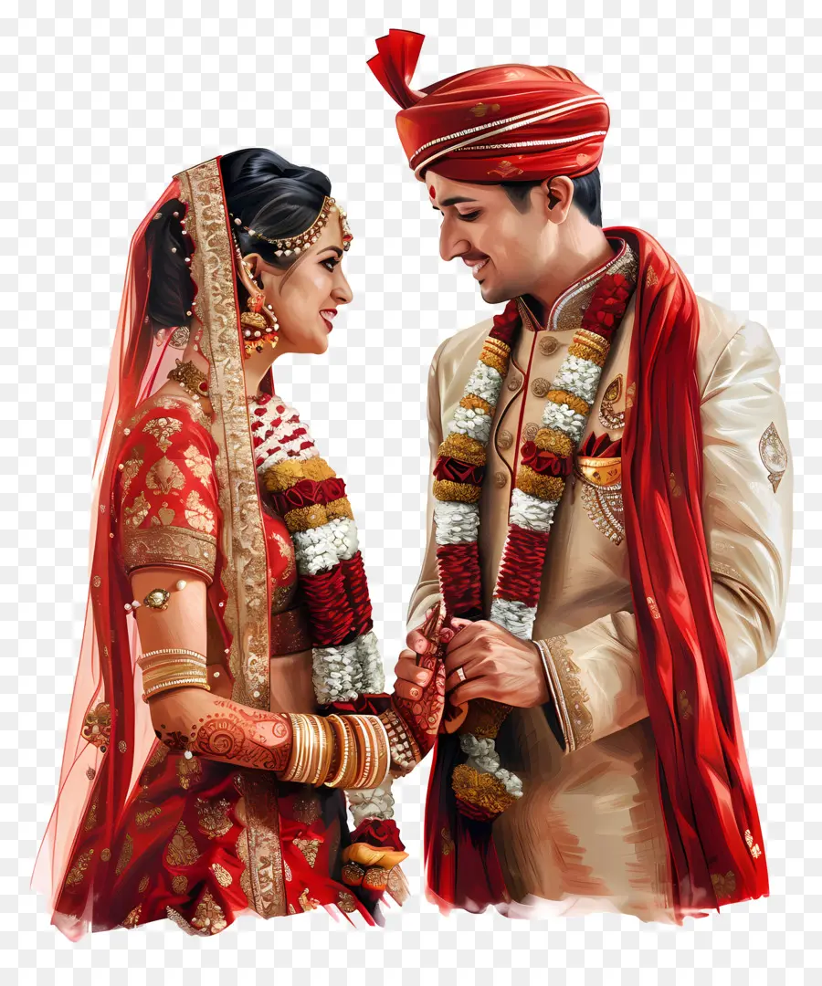 индийская свадьба，Индийская свадебная одежда PNG