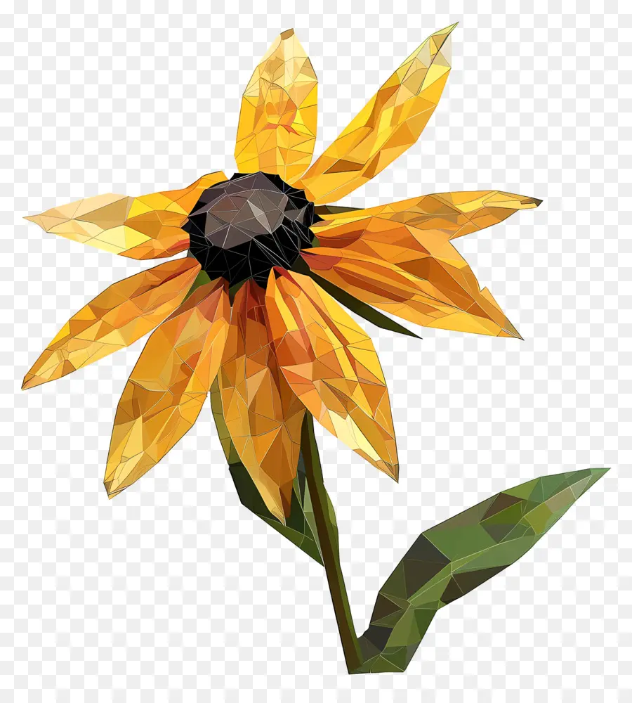 цифровой цветок，черный одноглазый Сьюзен PNG