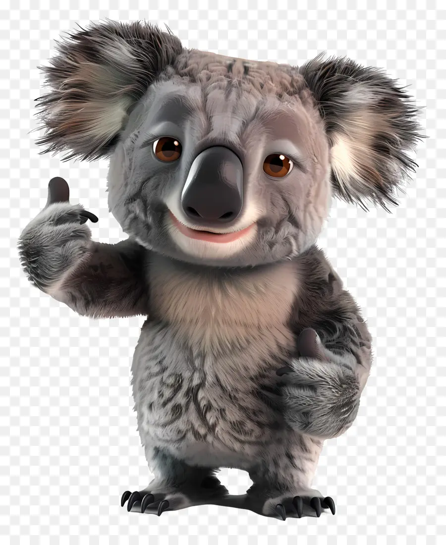 палец вверх，мультфильм коала PNG