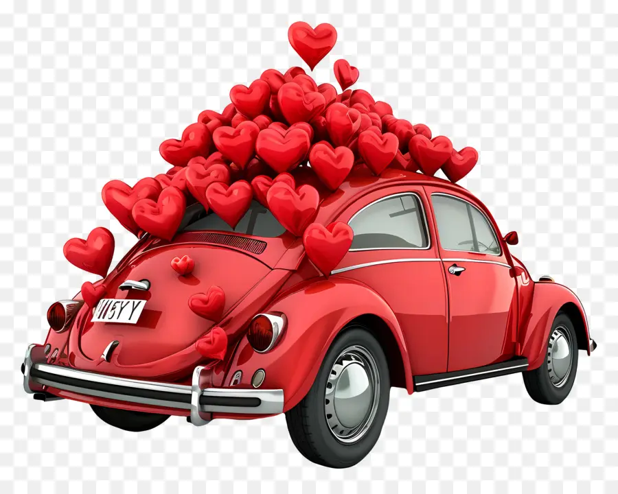 Любовь дизайн，Красный Volkswagen Жук PNG