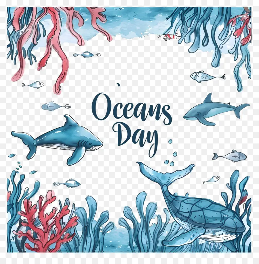 Всемирный день океанов，киты PNG