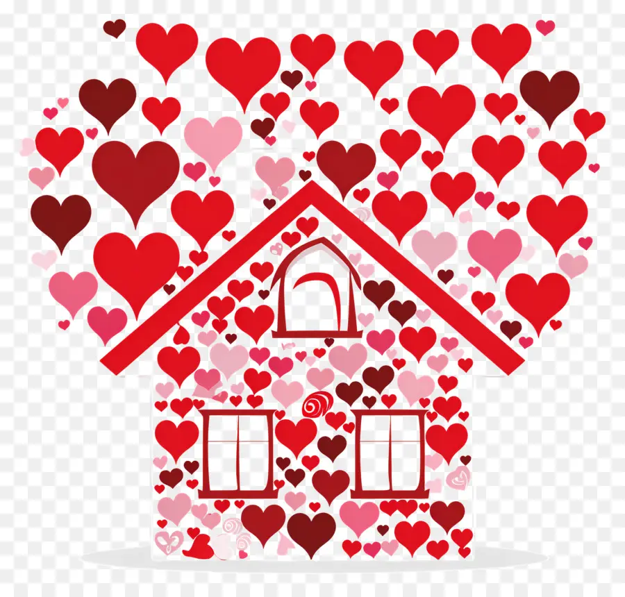 Любовь дизайн，Сердечный дом PNG