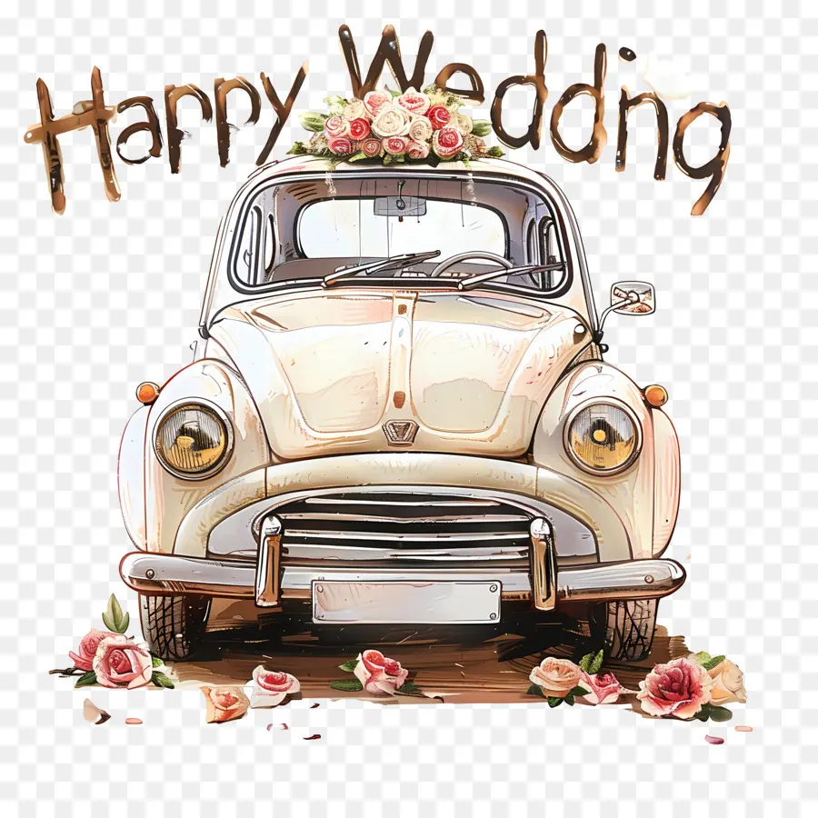 счастливая свадьба，Старинных автомобилей PNG