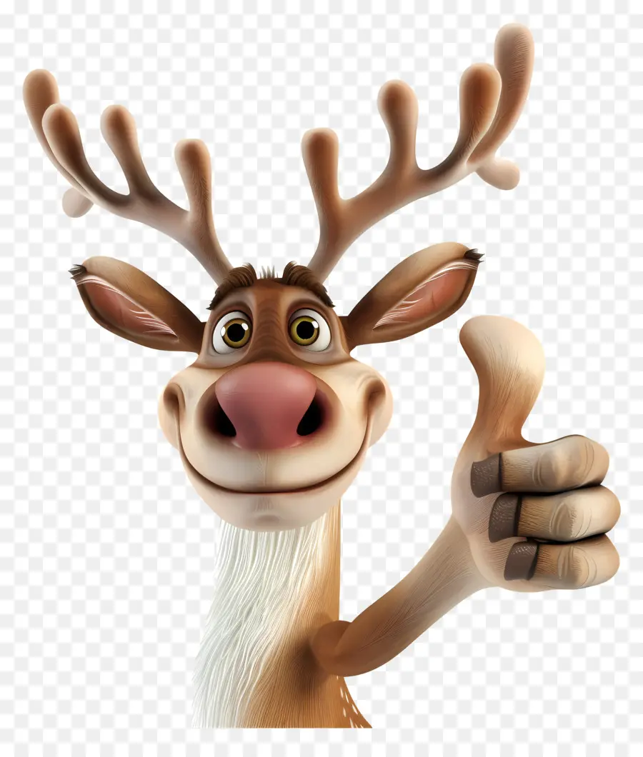 палец вверх，Cartoon Deer PNG