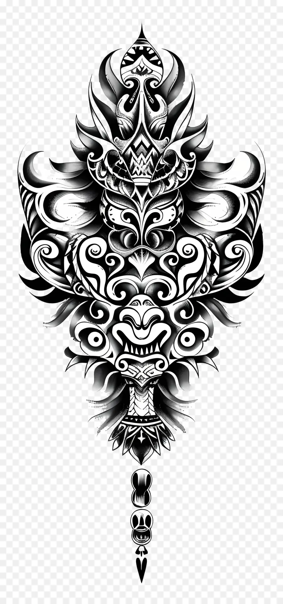 Полинезийская татуировка，цифровое искусство PNG
