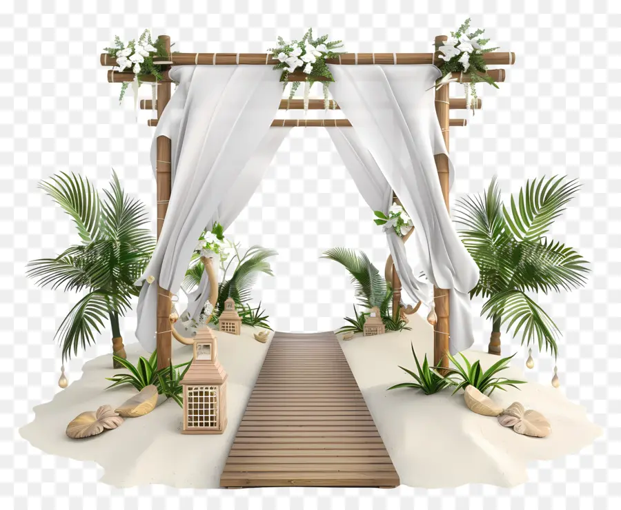 пляж свадебные，Свадебная арка PNG