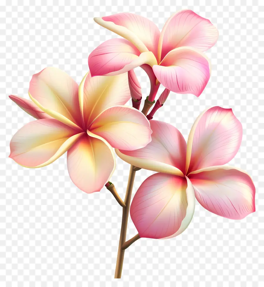 Розовый цветок Plumeria，Розовые сливы цветы PNG