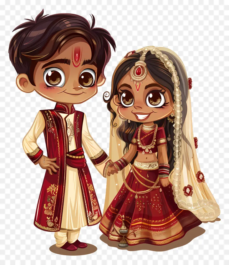 индийская свадьба，жених и невеста PNG