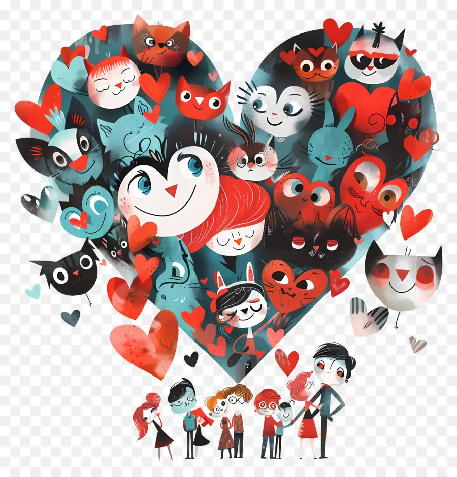Любовь дизайн，персонажи мультфильмов PNG