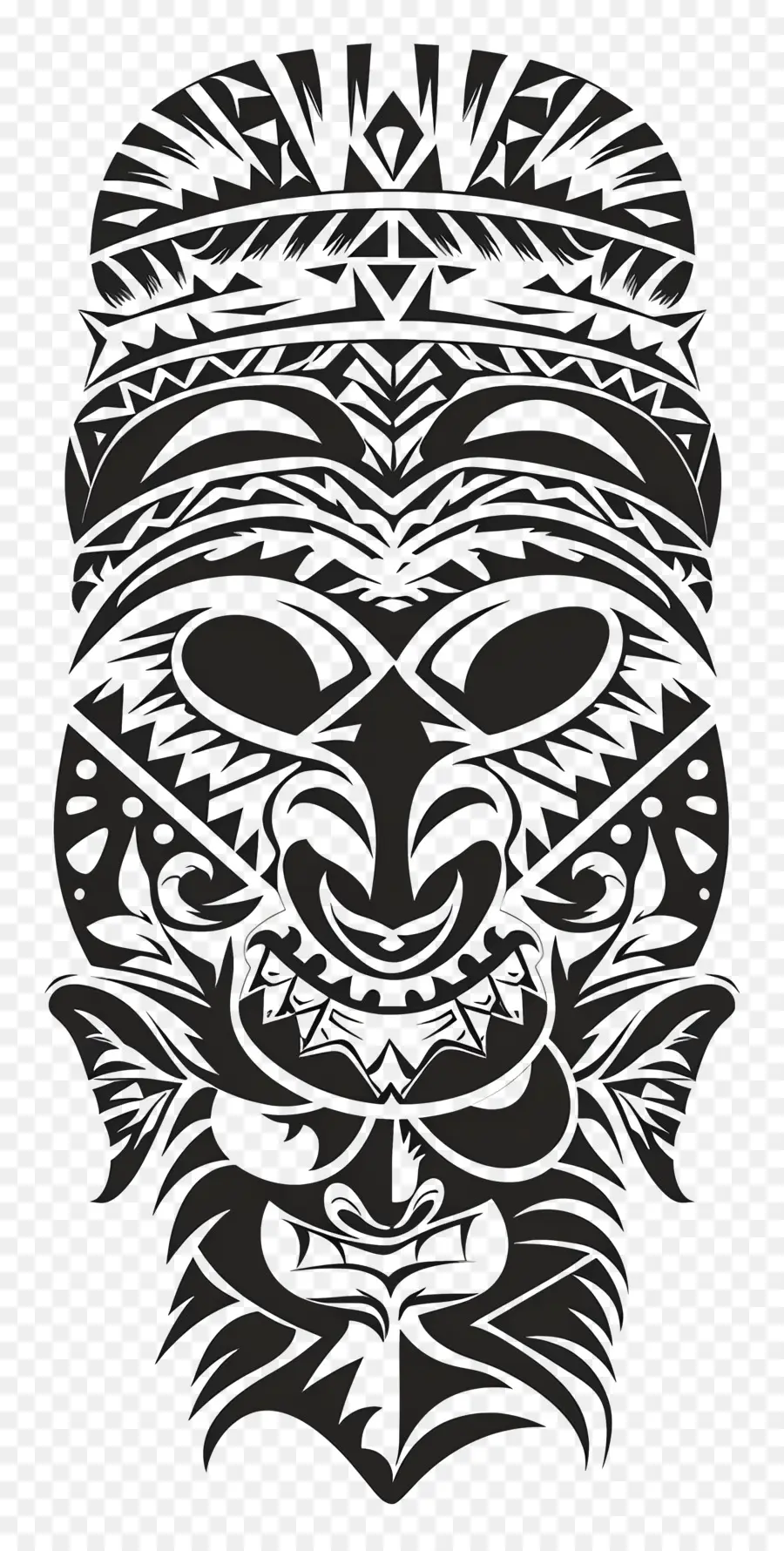 Полинезийская татуировка，черно белая татуировка PNG