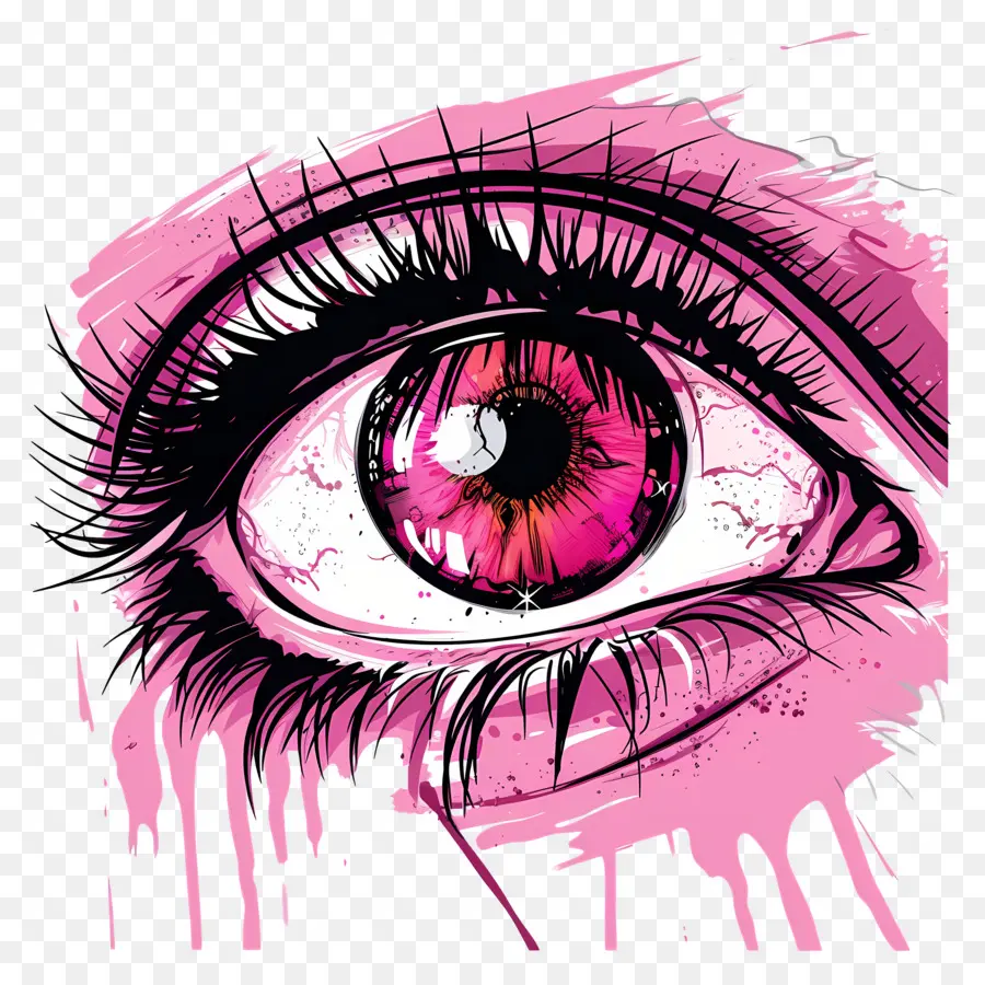 открытый глаз，Pink Eye PNG