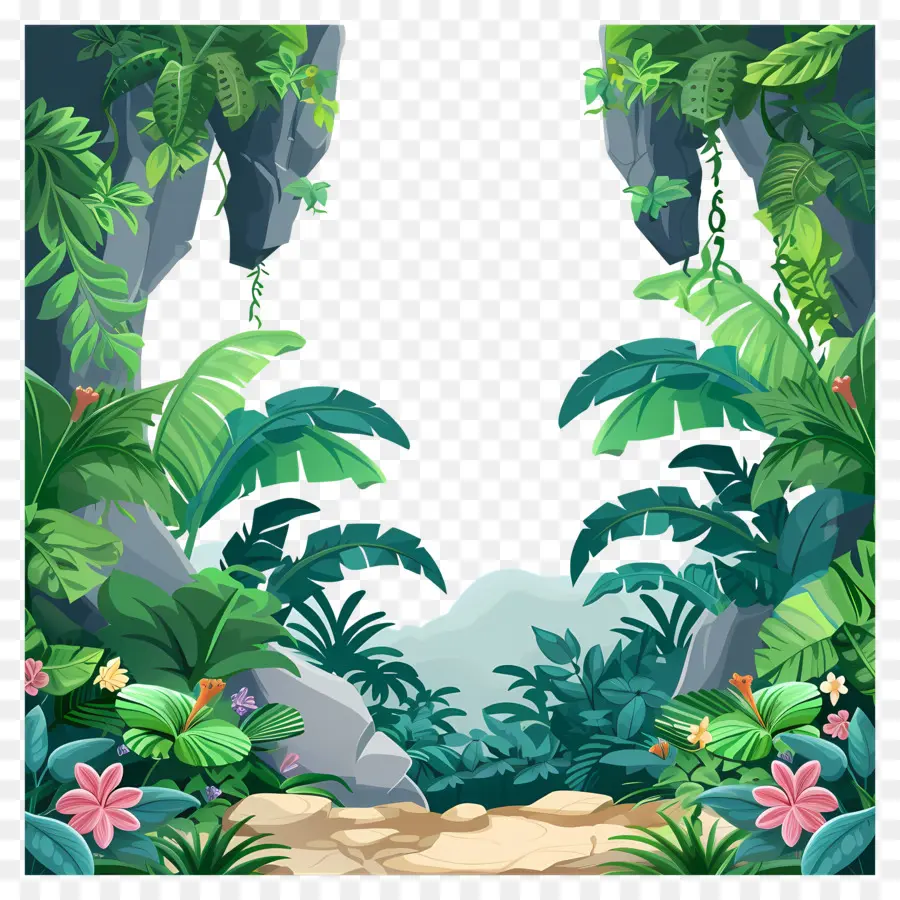 фон джунглей，тропические джунгли PNG