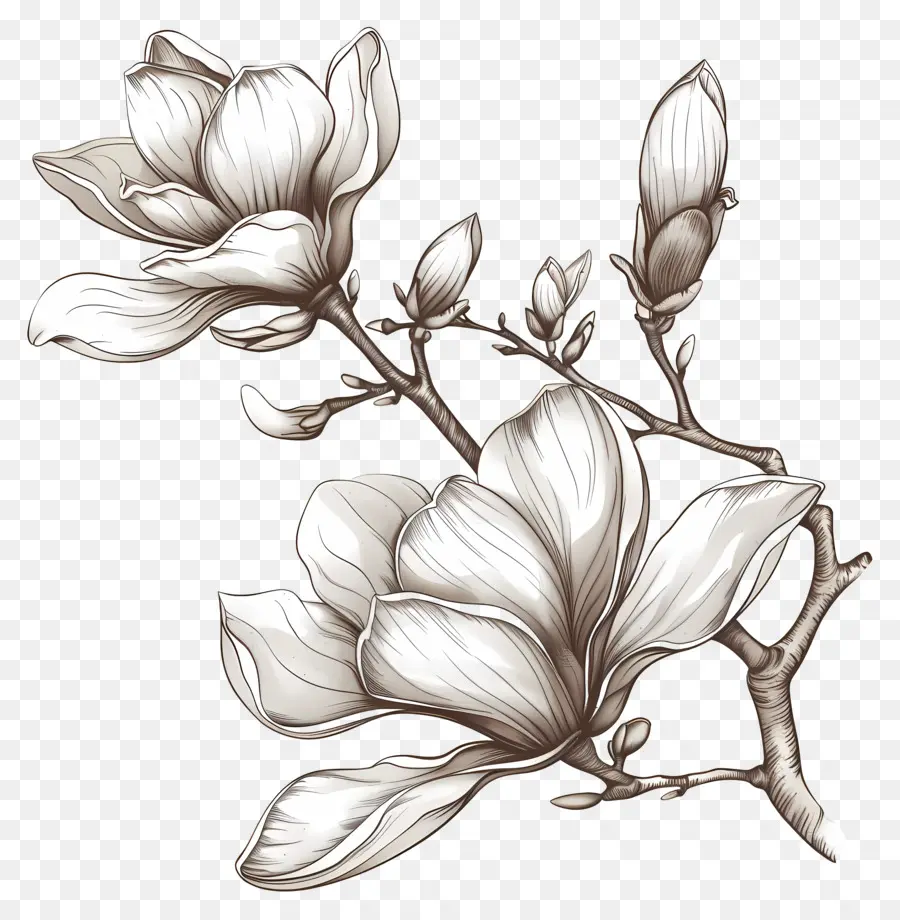 магнолия цветы，цветущее дерево PNG