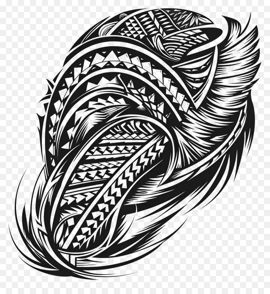 Полинезийская татуировка，Племенный дизайн татуировки PNG