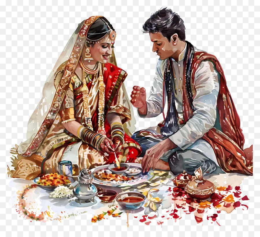 Индуистской свадьбы，Свадебная живопись PNG