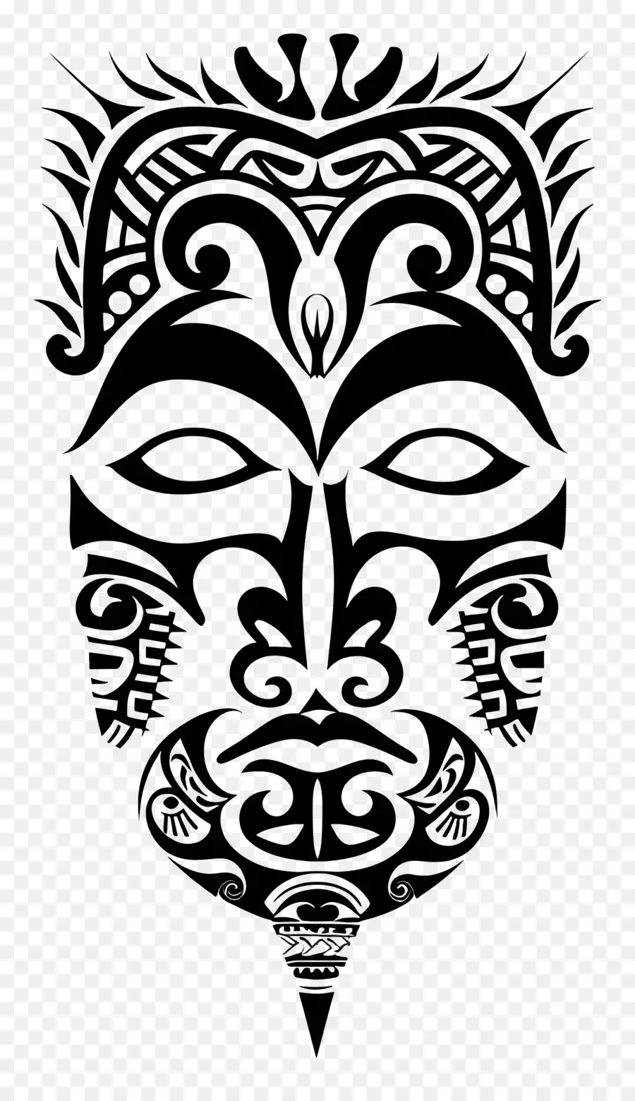 маори татуировки，племенной маска PNG