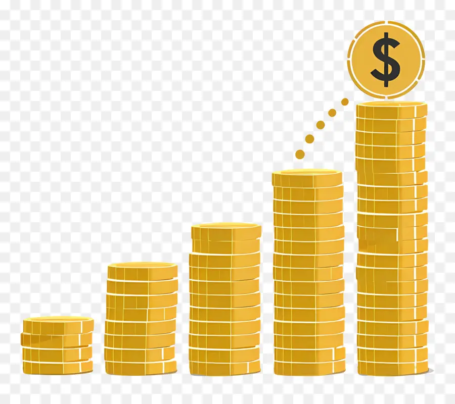 Увеличение денег，увеличение стоимости монеты PNG