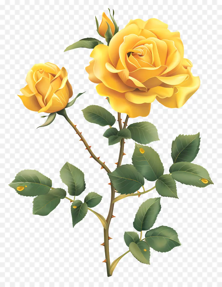 Сад роз，желтая роза PNG