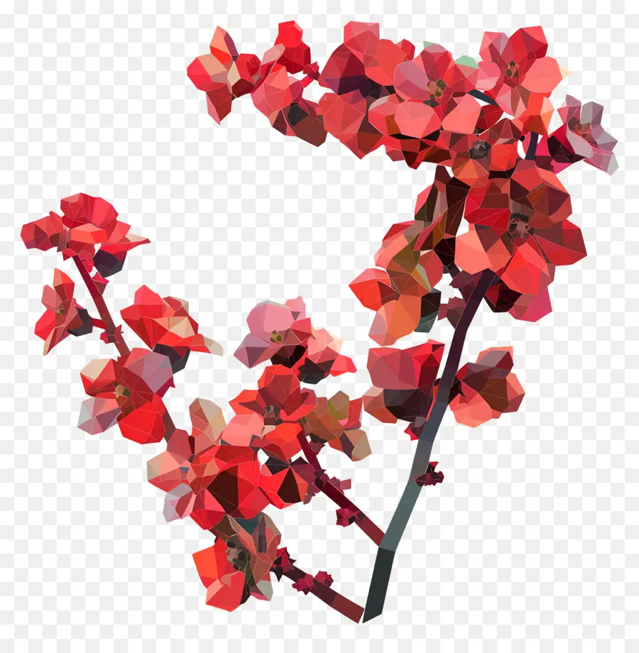 цифровой цветок，красные цветы PNG