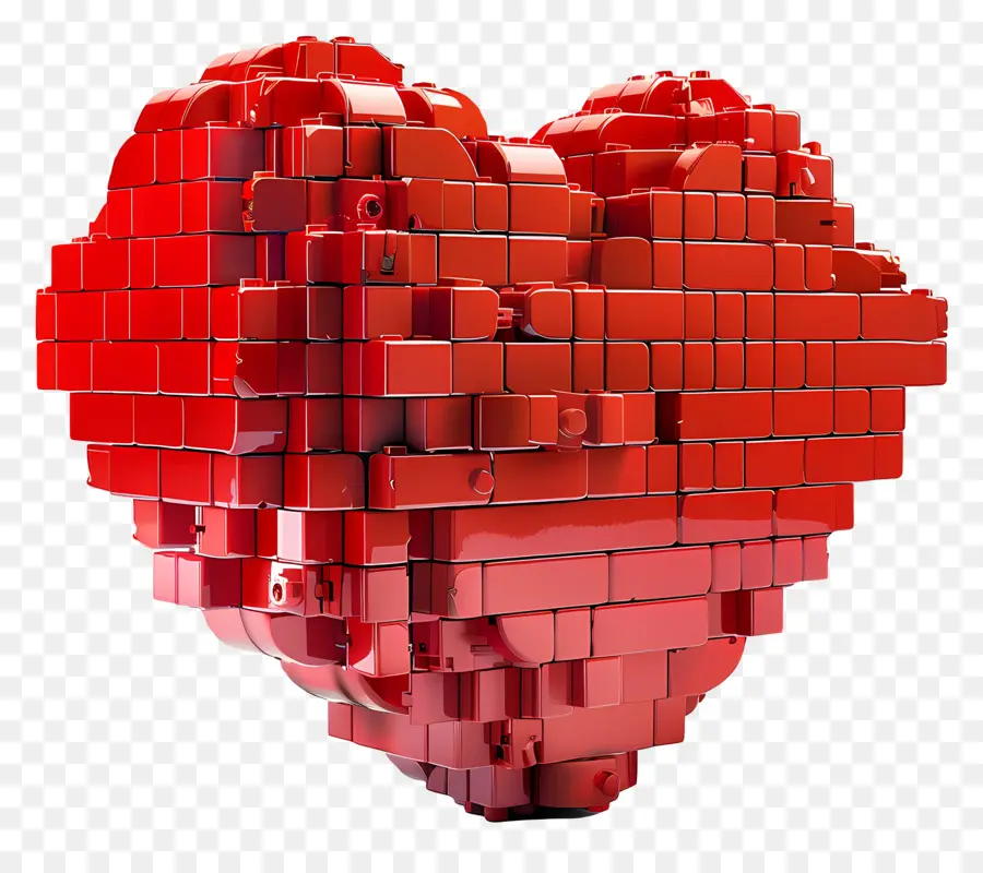 красное сердце，3d визуализация PNG
