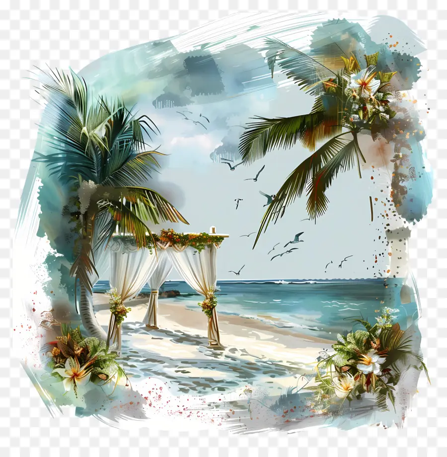 пляж свадебные，тропический пляж PNG