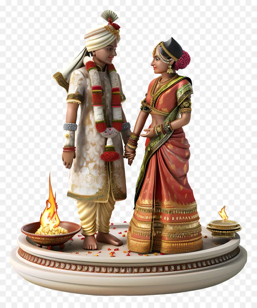 Индуистской свадьбы，Традиционная индийская одежда PNG