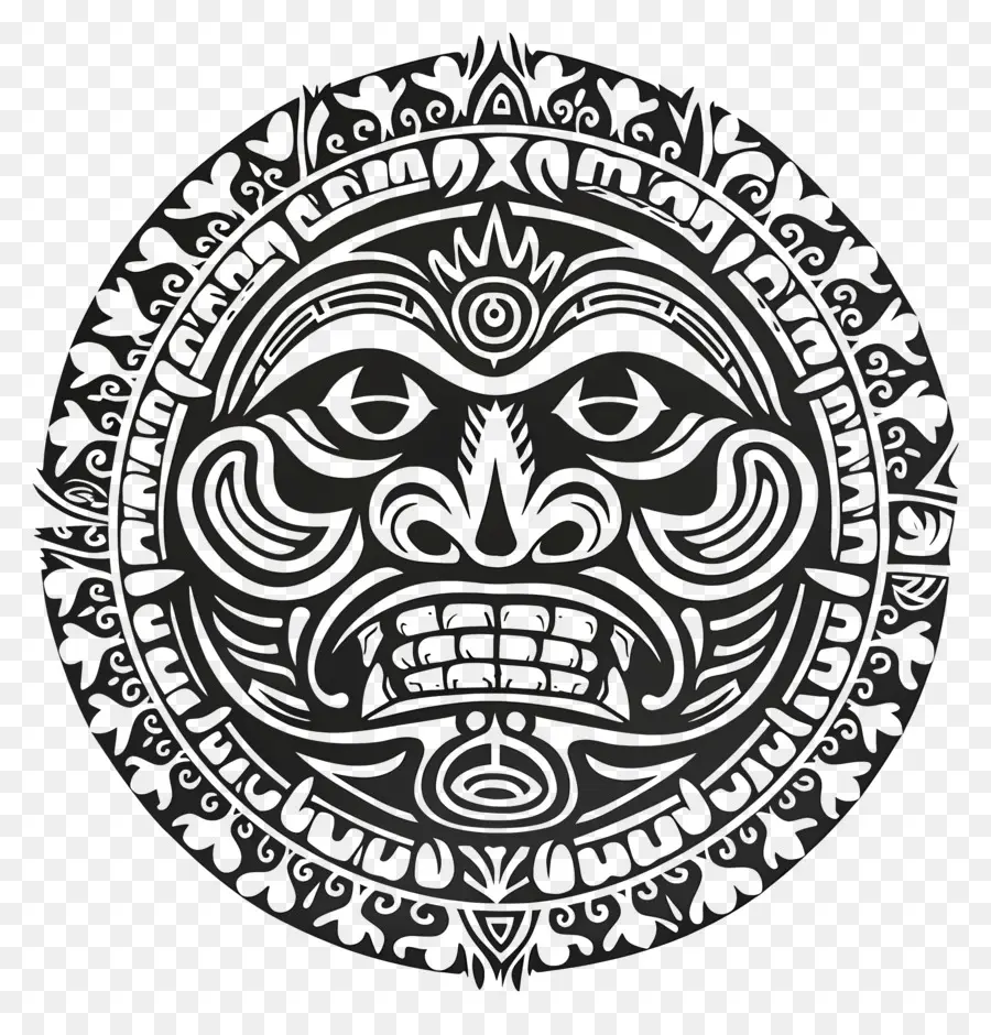 Полинезийская татуировка，Гавайский дизайн солнца PNG