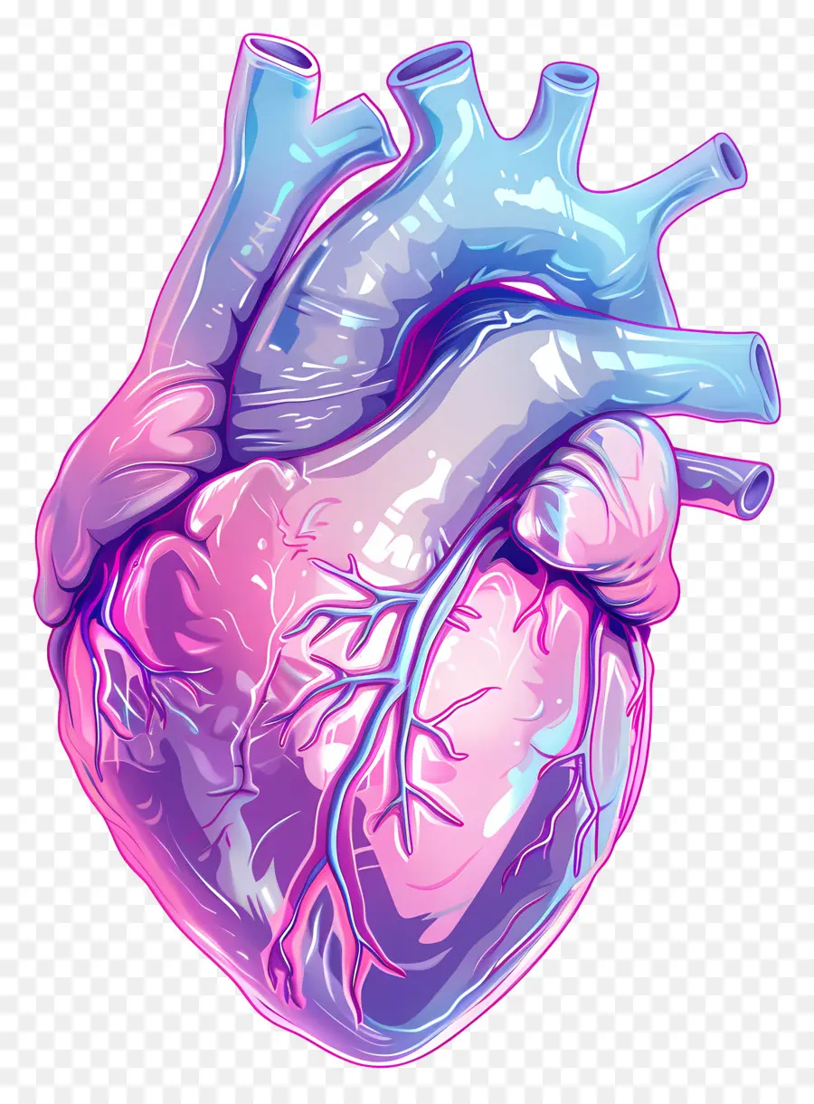 Пароволновое сердце，Человеческое сердце PNG