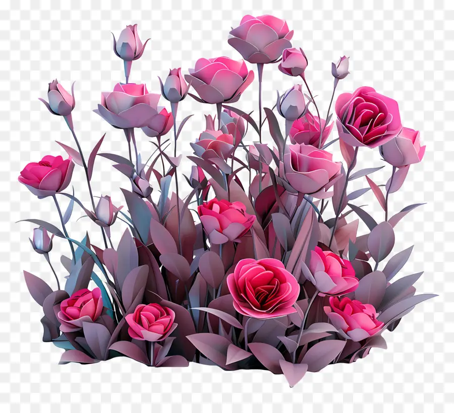 Сад роз，розовые розы PNG