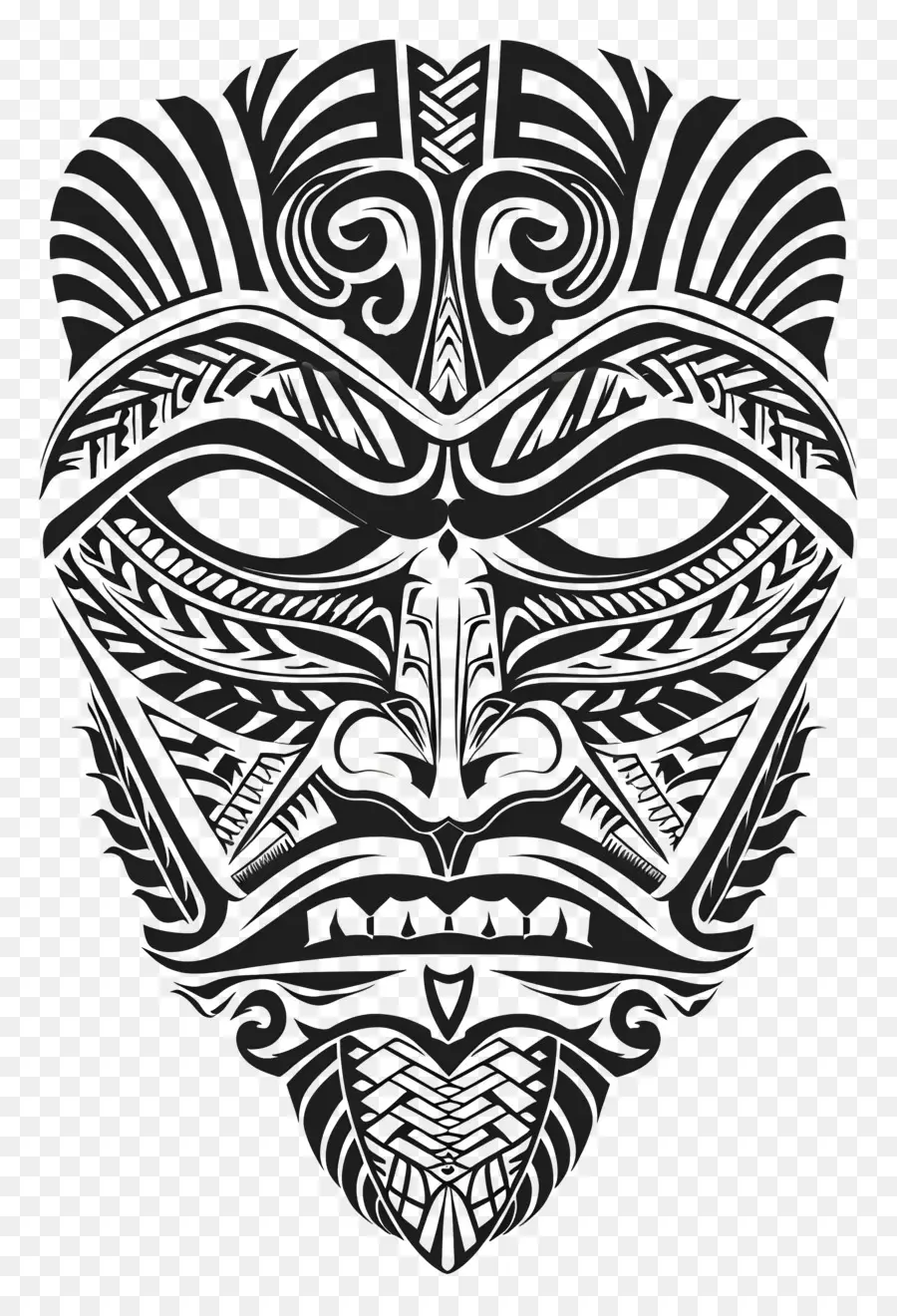 Полинезийская татуировка，племенной маска PNG