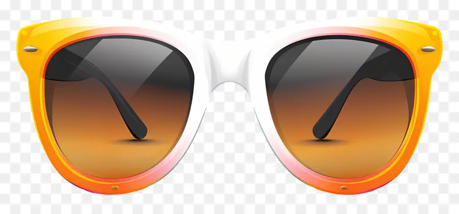 дизайн солнцезащитных очков，оранжевые и белые солнцезащитные очки PNG