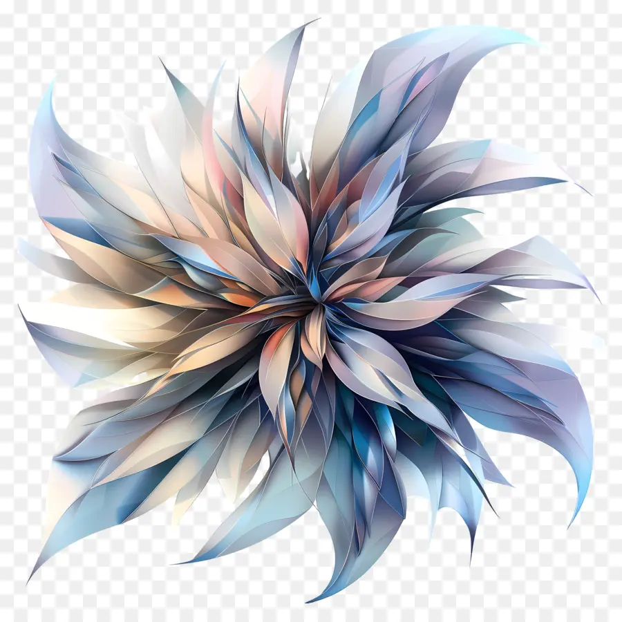 цифровой цветок，Голубой цветок PNG