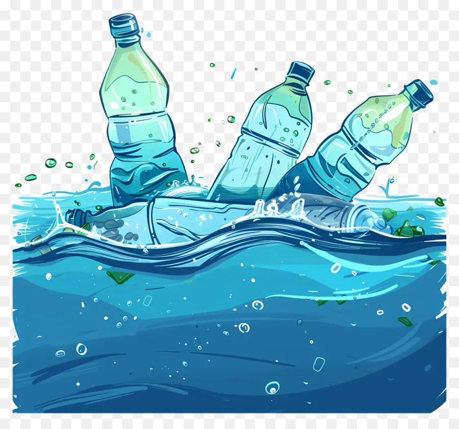 загрязнение океана，Загрязнение бутылки с водой PNG