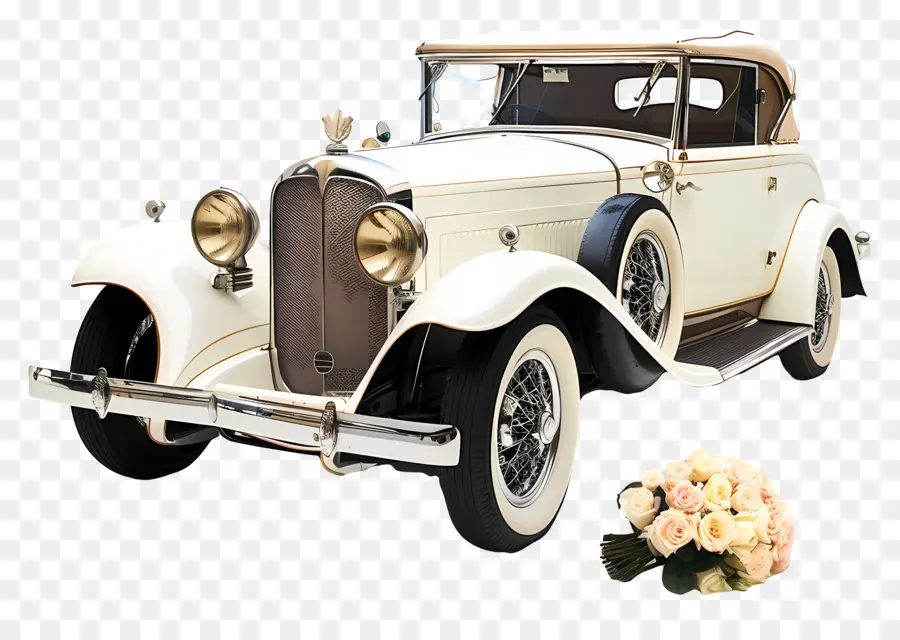 счастливая свадьба，классический автомобиль PNG