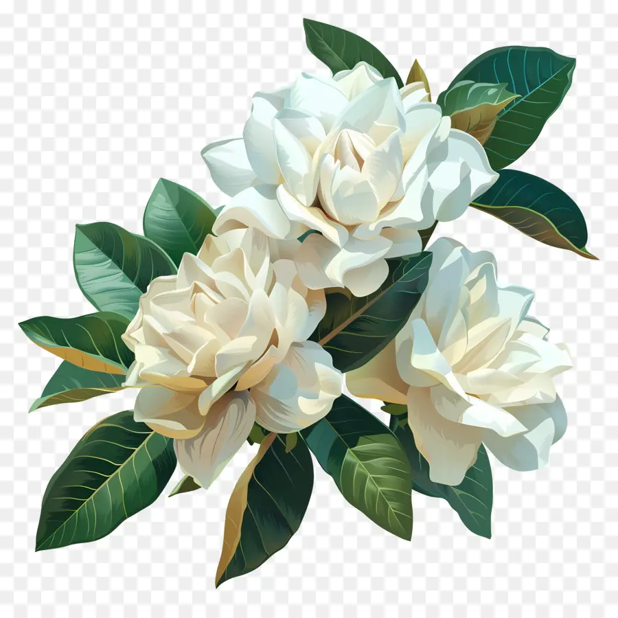 цифровой цветок，белые цветы PNG