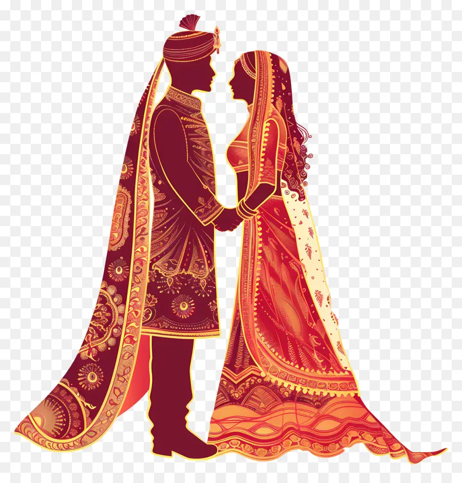 индийская свадьба，Индийская свадебная одежда PNG
