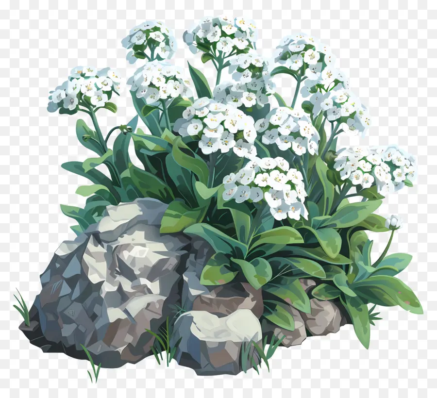 Цифровое цветочное искусство，белые цветы PNG