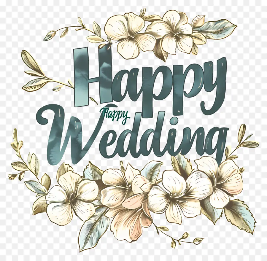 счастливая свадьба，зеленая листва PNG