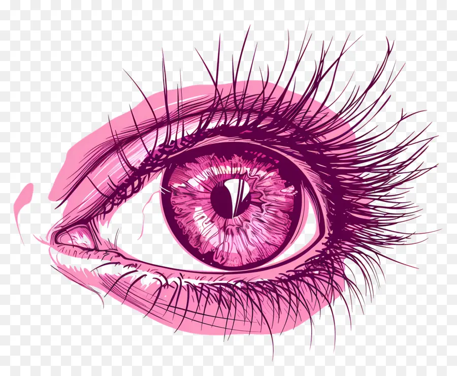 открытый глаз，Pink Eye PNG