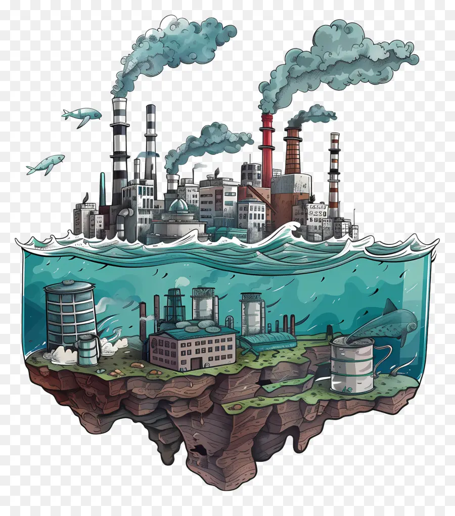 Загрязнение воды，Загрязнения PNG
