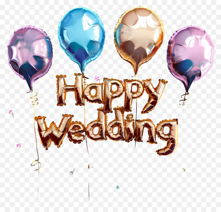 счастливая свадьба，воздушные шары PNG