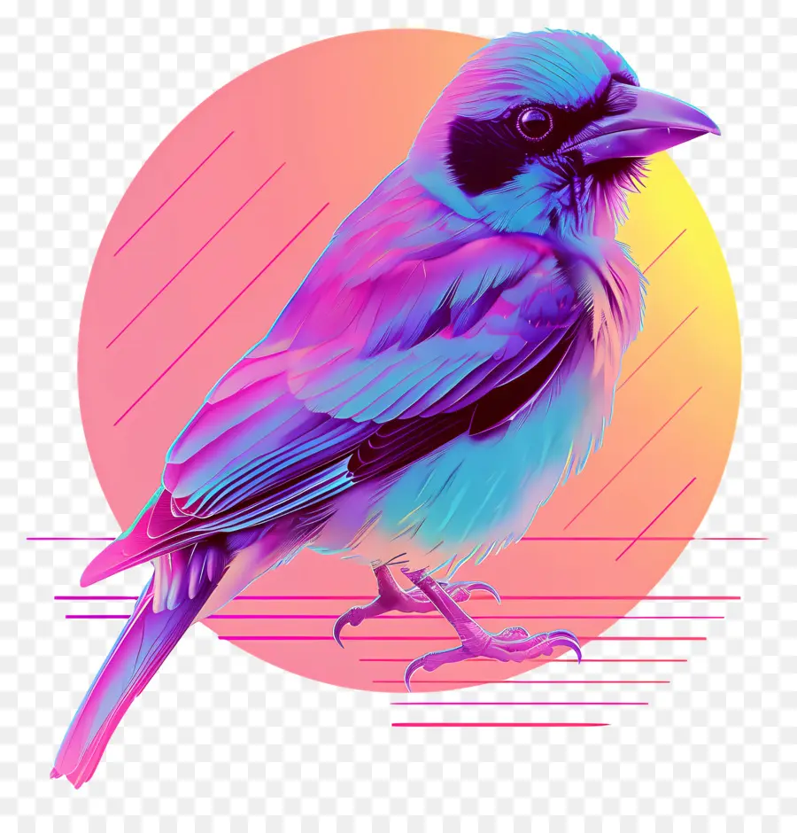 Параворотная птица，Vaporwave PNG