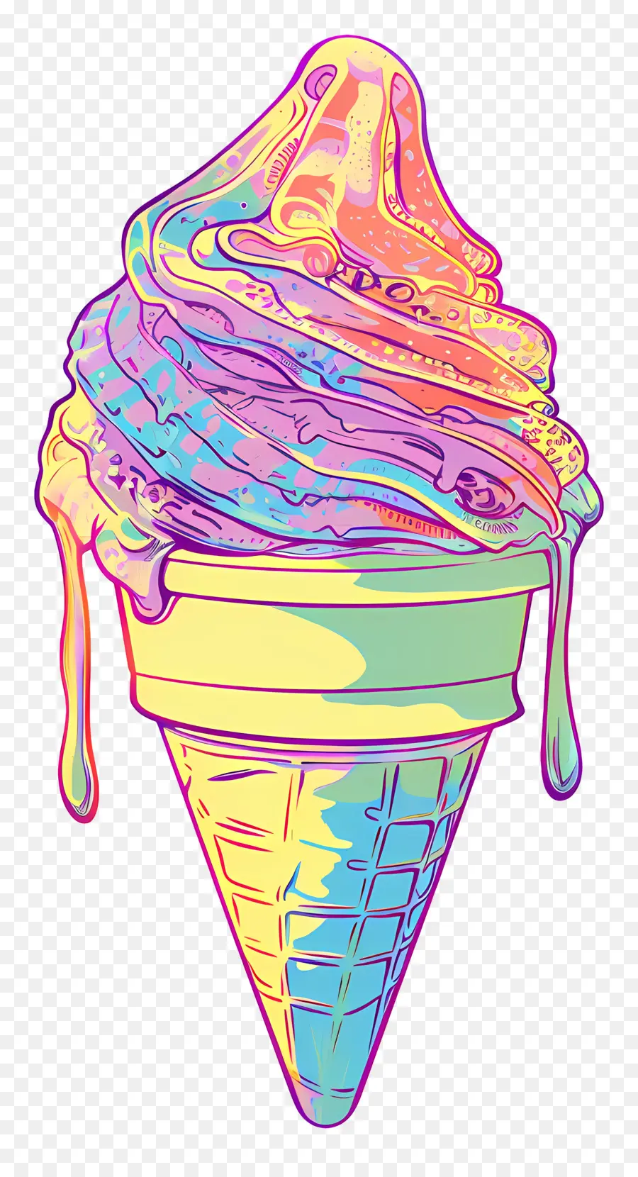 Паровороночное мороженое，Vaporwave PNG