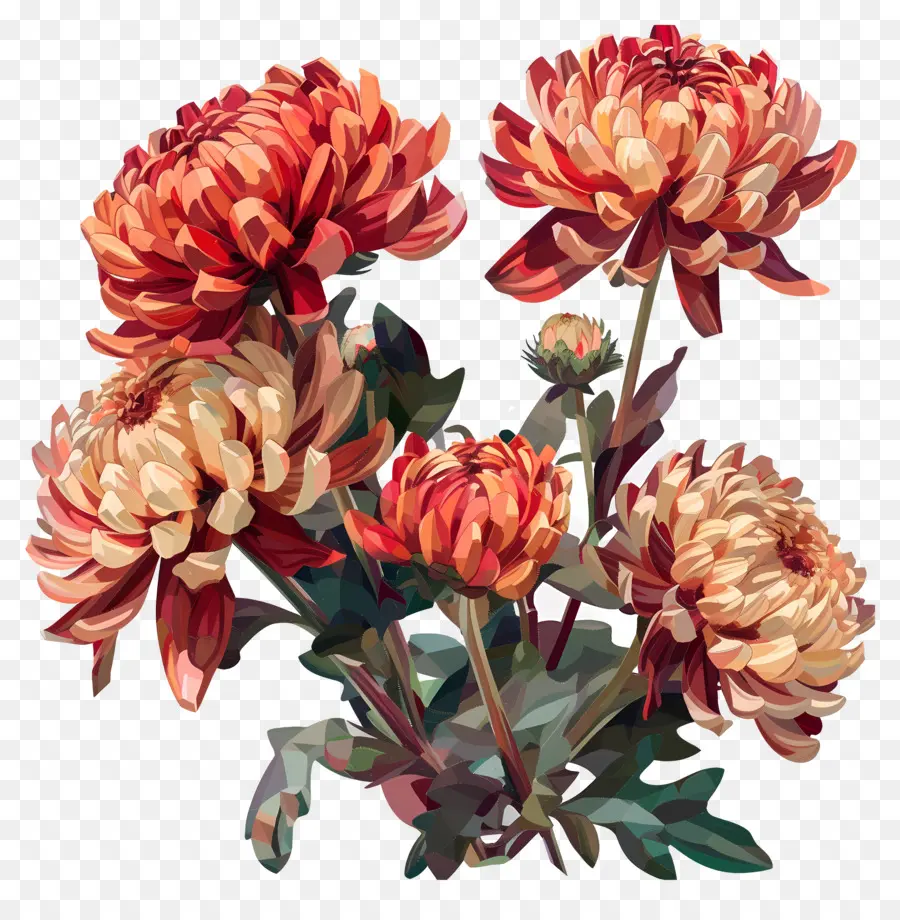цифровой цветок，Dahlia Bouquet PNG
